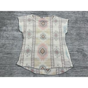 Blu Planet Top‎ Womens Large Multicolor Southwest Pattern Knit Casual